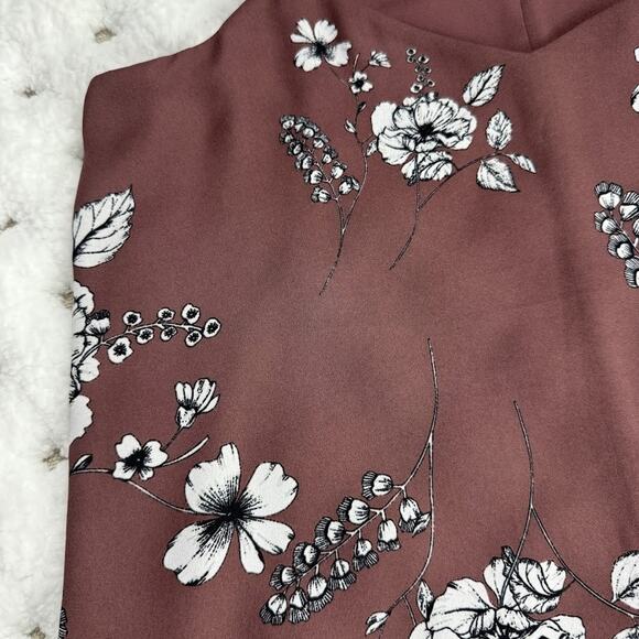 Express Halter Top‎ Womens Small Mauve Pink Floral Sleeveless Blouse Polyester - Picture 3 of 9